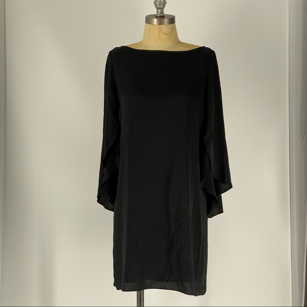 Milly Black Silk Butterfly Sleeve Dress SZ 8
